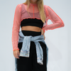 Coral Mesh Cropped Top